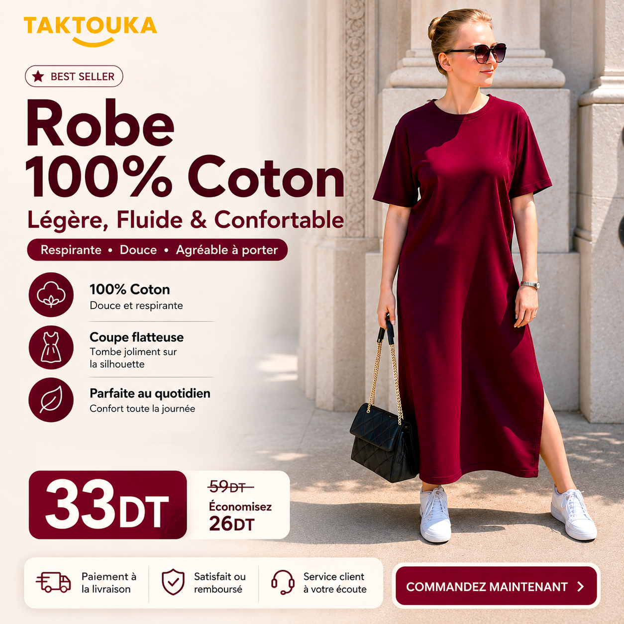 Robe Maxi Confort 100% Coton