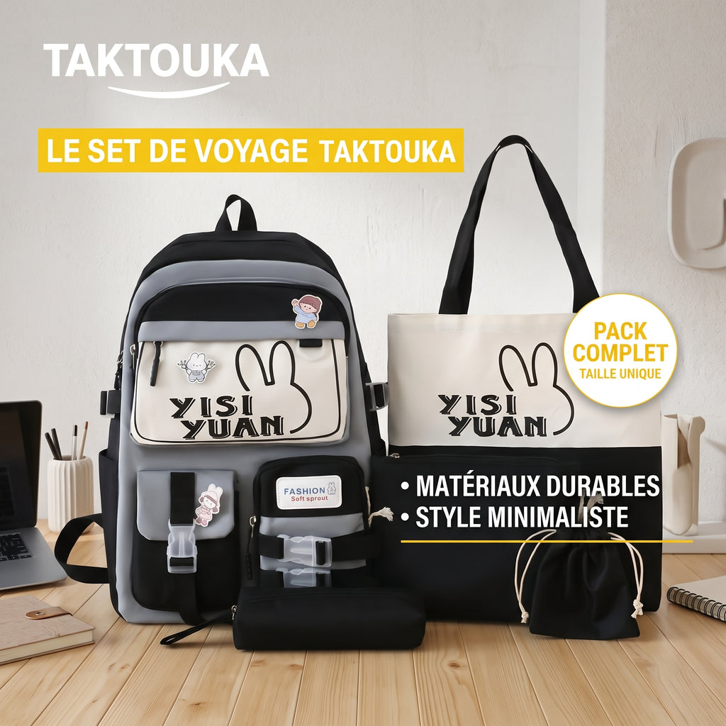 Ensemble Scolaire 5 Pièces, Sac à Dos et Accessoires