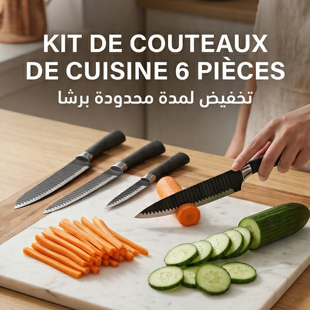 Kit Couteaux Multi-Usage Ultra Tranchants 7 Pcs